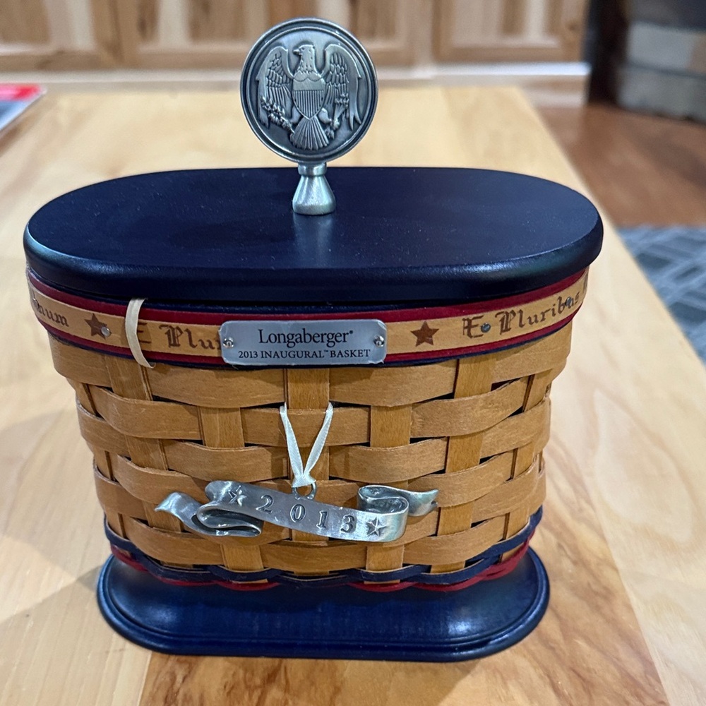 Longaberger Tan and Black Inaugural Basket 2013